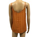 Sugar Lips  Rust Spaghetti Strap Tonal Stripe Button Accent Cami Tank Top Small Photo 2