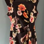 Shelby & Palmer 16 Black Floral Sleeveless Dress Ruched Feminine Cottagecore Photo 0