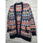 L.L.Bean  women's cotton fair isle western Aztec print knit cardigan MP. Photo 1