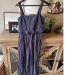 SEA New York Leia Navy Jumpsuit Ruffled Jumper Size 4 Blue Photo 2