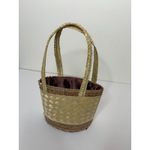 Vintage TIGGER Woven Wicker Rattan Straw Handbag Tote Purse Bag Basket Boho Photo 3