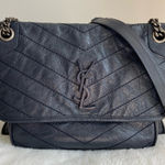 YSL Niki Medium Chain Bag- Navy Photo 0