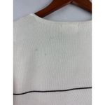 Designers Originals Womens Sleeveless Striped Knit Top S Cotton White & Black Photo 4
