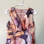 Kay Unger  Lani Abstract Floral Print metallic Organza Formal Midi Dress Size 0 Photo 2