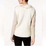 INC Ivory & Tan Faux Fur Front Knit Ribbed Sleeveless Vest Top S/M Size undefined Photo 3