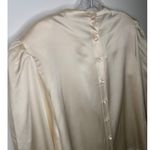 Vintage Lloyd Williams Silk cream blouse beaded sequin draped cowl neck medium Photo 7
