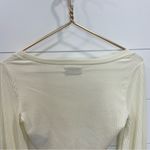 Urban Outfitters  Cropped Ribbed Cream Long Sleeve Top Small Photo 4