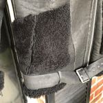 ZARA  Woman’s Coat M Bomber RAF Black Aviator Fur Shearling Real Leather Jacket Photo 4