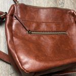 Faux Leather Large Quilted Crossbody Bag Brown Photo 13
