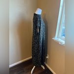West Kei black and tan geo sleeveless high neck leg slit midi dress | 1X Photo 1