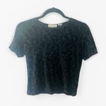 Ann Taylor 90s Vintage  Black Burnout Velvet Floral Top Whimsigoth Dark Romantic Photo 1