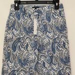 Drew NWT  Angelica Dayna Bluebird Floral Paisley Cropped Pants Blue Tan White 2 Photo 1