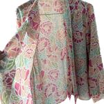 Vintage sheer floral secretary blouse sailor knot/p Photo 3