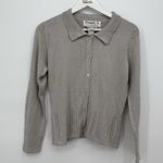 Joseph A Petite Paris Silver Metallic Silk Cardigan Sweater Size Small Petite Photo 0