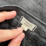 Madewell 9" High Rise Skinny Jeans Torn Knees Charcoal Gray Blk Raw Hem Size 28 Photo 3