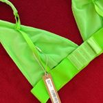 SKIMS  cotton rib plunge bralette in neon green size S Photo 4