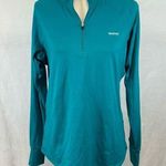 Reebok  long sleeve turquoise athletic performance 1/4 zip pullover size large Photo 0