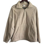 Le lis ‎ Women Top M Beige Collared 1/4 Zip Popover Corduroy Shacket Gorpcore Photo 0