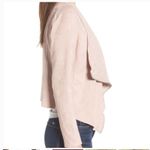 BLANK NYC Jacket Women Medium Blush Pink Drape Front Lightweight Faux Suede Edgy Photo 7