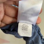 Lucky Brand  Women Top Large Blue Floral Shirt Boho Short Sleeve Pullover Stretch Photo 5