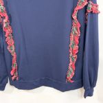 Crown & Ivy  Large Top Ruffle Trim Sweatshirt Christmas Plaid Long Sleeve 1576‎ Photo 7