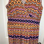 Mlle Gabrielle  Multicolor Print V Neck Sleeveless Midi Dress 3X Photo 5