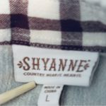 Shyanne Shyannae White and Burgundy Long Sleeve Embroidery  Country  Shirt Size L Photo 1