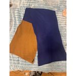 COS  Colorblock Scarf Blue Tan Wool Blend Unisex Photo 5
