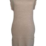 Endless Rose  Bodycon Midi Taupe Sweater Dress Lace-up Back Sz Large Photo 0