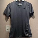 Nike  Pro Women’s Fitted V Neck T Shirt Size Medium Gray Photo 1