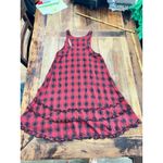 Denim & Supply Ralph Lauren VTG  Women's Red Plaid Ruffles flannel Dress Size M Photo 3