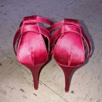 Audrey Brooke Women Size 6M Stiletto Heel Strap Open Toe Bow Tie Pumps Candy Apple Red Photo 3