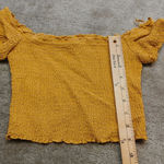 Abercrombie & Fitch Abercrombi & Fitch Crop Top Size XS Extra Small Mustard Ribbed Short Sleeve Photo 2