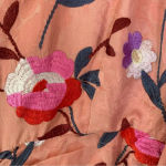 ByTimo Ruched Floral Embroidered Jacquard Dress Balloon Sleeves Coral Size XS Pink Photo 3