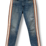 GRLFRND Karolina High Rise Crop Jean Distressed Raw Hem Stripe Revolve Size 26 Photo 0