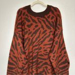 Ava & Viv NWT Brown Animal Print Crewneck Pull Over Sweater Photo 8