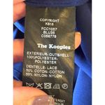 The Kooples Shirt Women Small Blue Lace Trim Crepe Crew Neck Button Down Blouse Photo 10