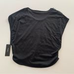 Rhapsody Sheer Black Sequin Short Cap Sleeve Blouse Shirt Large Photo 5