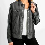 Tahari  Gray Button Down Shirt Jacket Size L Photo 0