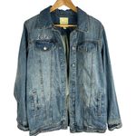 Avec Les Filles Anthropologie Denim Embroidered "Follow Me" Jacket Size Small Photo 2