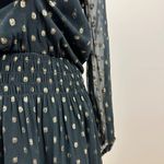Velvet by Graham & Spenser Dress Chiffon Long Sleeve Black Polka Dot Small Photo 7