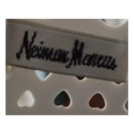 Neiman Marcus Bag Womens Size White Bucket Cutout Scalloped Edge Italian Chic Photo 2