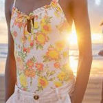 Aerie  Floral Printed Cheeky One Piece COTTAGECORE FEMININE Swimsuit Medium M Photo 0