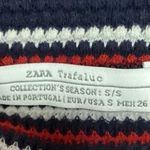 ZARA Blue Red White Striped Chevron Short Sleeve Crop Top Tee T-Shirt Size S Photo 2