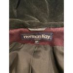 Herman Kay Women's Wool Blend Coat 8P Hooded Button Front Plum Purple Red Photo 2