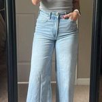 H&M Wide-Leg Cropped Light Blue Jeans Photo 3