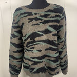 Barefoot Dreams CozyChic Seaside Crew Neck Pullover Sweater Camo Size Large Photo 0