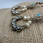 Silver Chandelier Earrings with Pearls & Crystals Fancy Wedding Bridal Statement Gold Photo 6