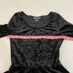 Spin Doctor Black Velvet Damask Dress XS Gothic Witchy Fit & Flare Photo 3