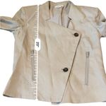 Helmut Lang  Gray Moto Jacket Women’s Size 2 Linen Blend Asymmetric Button‎ Photo 10